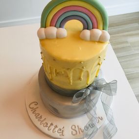 Christening Cake - Rainbows