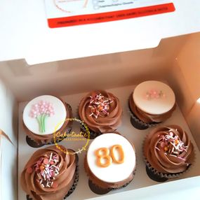 80th Birthday Cupcakes
