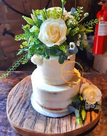 Semi-Naked Wedding Cake | Two Tier Wedding Cake | Worcestershire Wedding | Cotswold Wedding Cake | Rustic Wedding Cake | Natural Wedding Cake | Simple Wedding Cake | Wedding Cake Designer | Classic Wedding Cake | Worcestershire Wedding Cakes | Buttercream Wedding Cake | Wedding Cakemaker