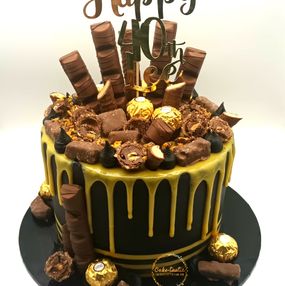 Black and Gold Drip Cake