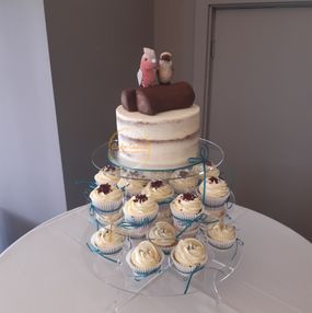 Cupcake Semi-Naked Wedding Cake