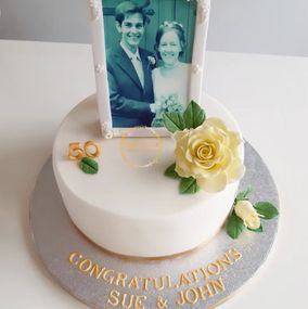 Golden Wedding Anniversay Cake