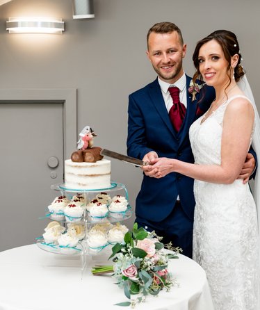 Personalised Wedding Cake | One - Tier Wedding Cake | Small Wedding Cake | Small Weddings | Semi-Naked Wedding Cake| Wedding Cupcakes | Low Key Wedding Cake |