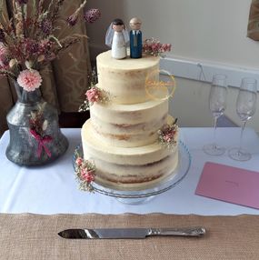 Three Tier Semi-Naked Wedding Cake