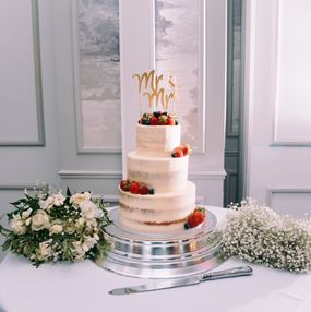 Semi-Naked Wedding Cake with Fruit