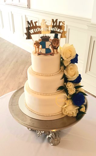 Bespoke WEdding Cake | Personalised Wedding Cake | Fondant Wedding Cake | Fondant and Flowers Wedding Cake